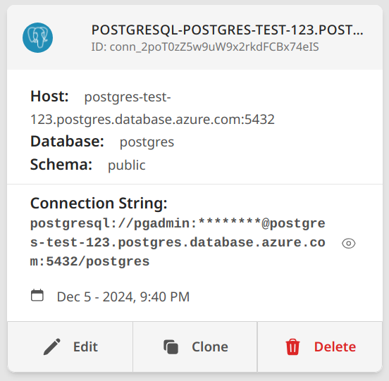 Azure For PostgreSQL Connection Details